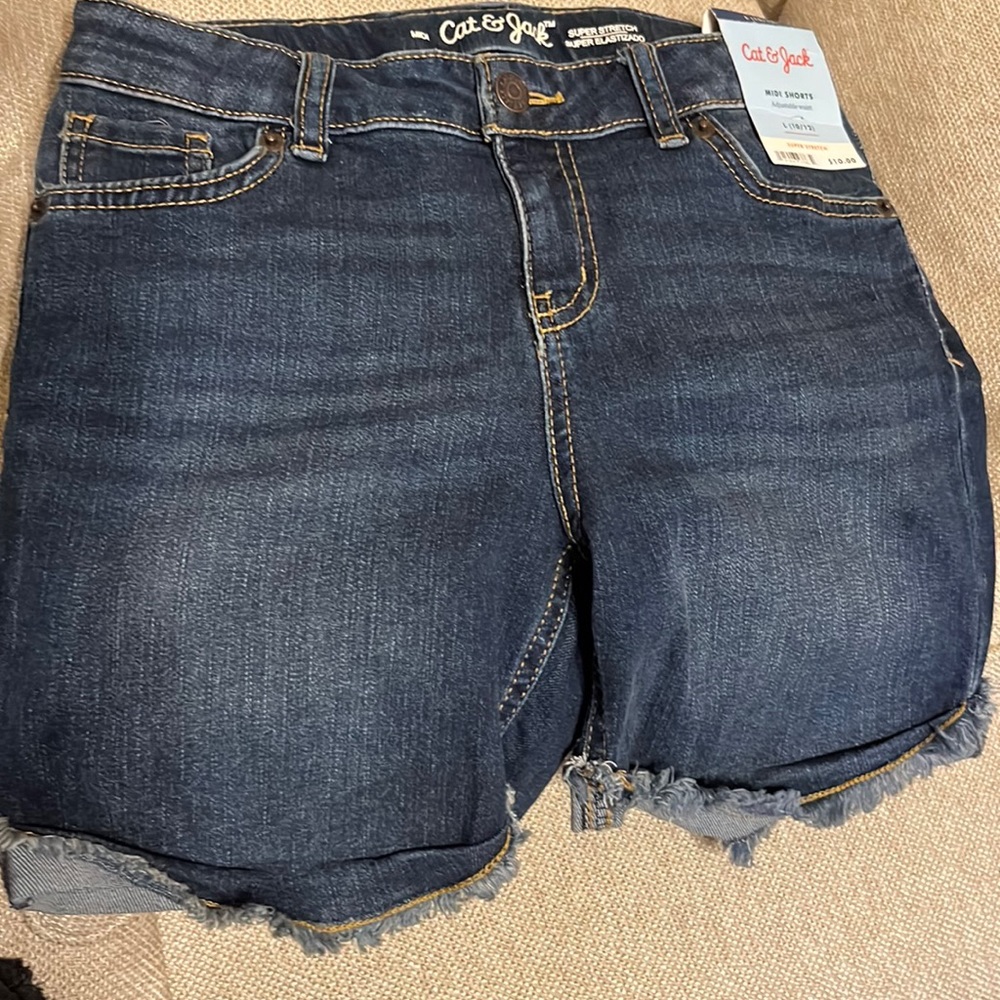 #45 Cat &Jack,New,girl,midi shorts,adjustable waist, super stretch,Size L(10/12)
